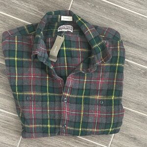 J. Crew Green Plaid Button-Down Flannel Shirt